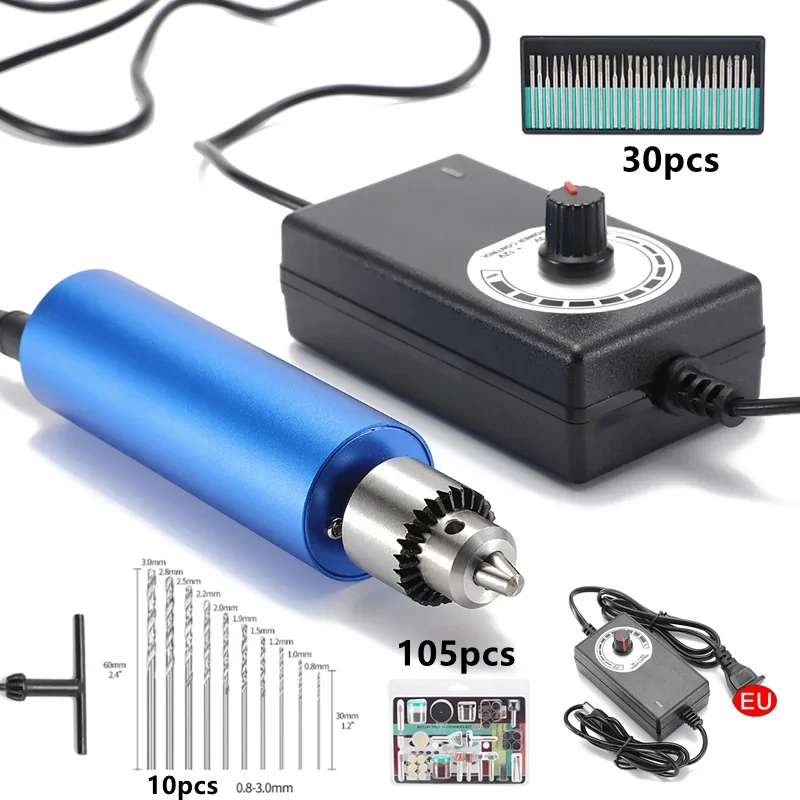 220 V 13000 U/min Stufenloser, geschwindigkeitsverstellbarer Mini-Mini-Elektroschleifer aus Metall, multifunktionale Polier- und Gravurbohrmaschine