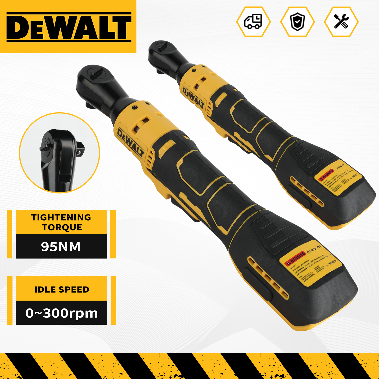 Dewalt DCF513/DCF512 Ratsche rechtwinkliger Schraubenschlüssel LED Akku-Treiber Power-Schraubenschlüssel mit variabler Geschwindigkeit Elektrowerkzeuge