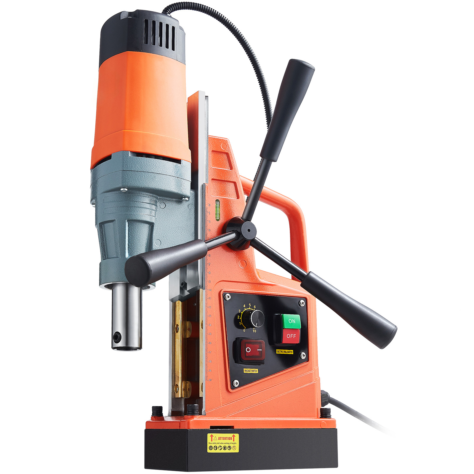 SucceBuy 1300/1550W Mesin Bor Magnetik Portabel Listrik 0-500 RPM Kecepatan Variabel untuk Permukaan Logam