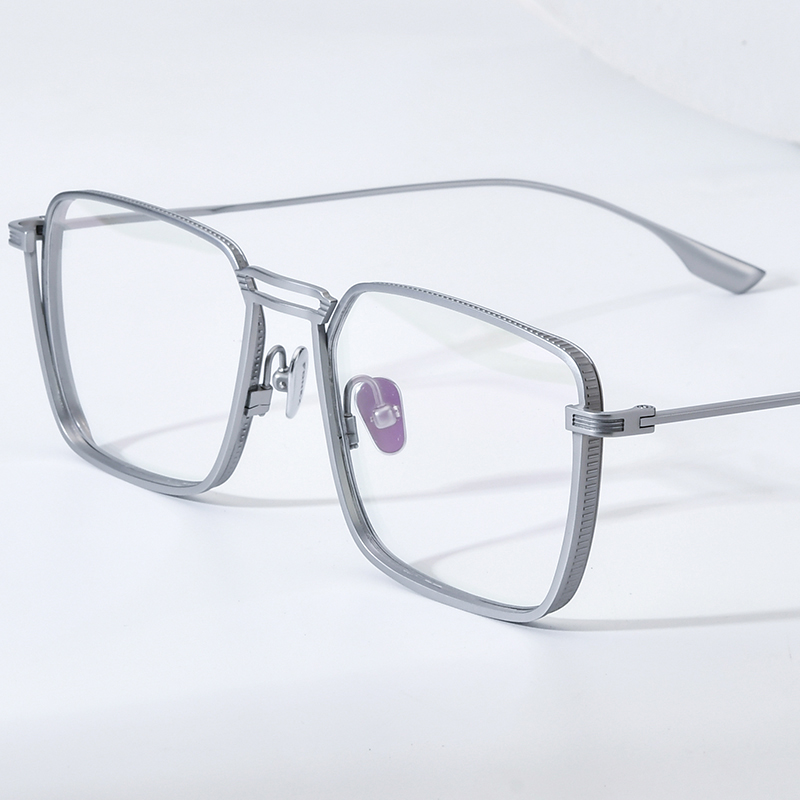 FONEX Bingkai Kacamata Titanium Pria Desain Merek Antik Kacamata Persegi Retro Ukuran Besar Kacamata Jepang Ringan 85721