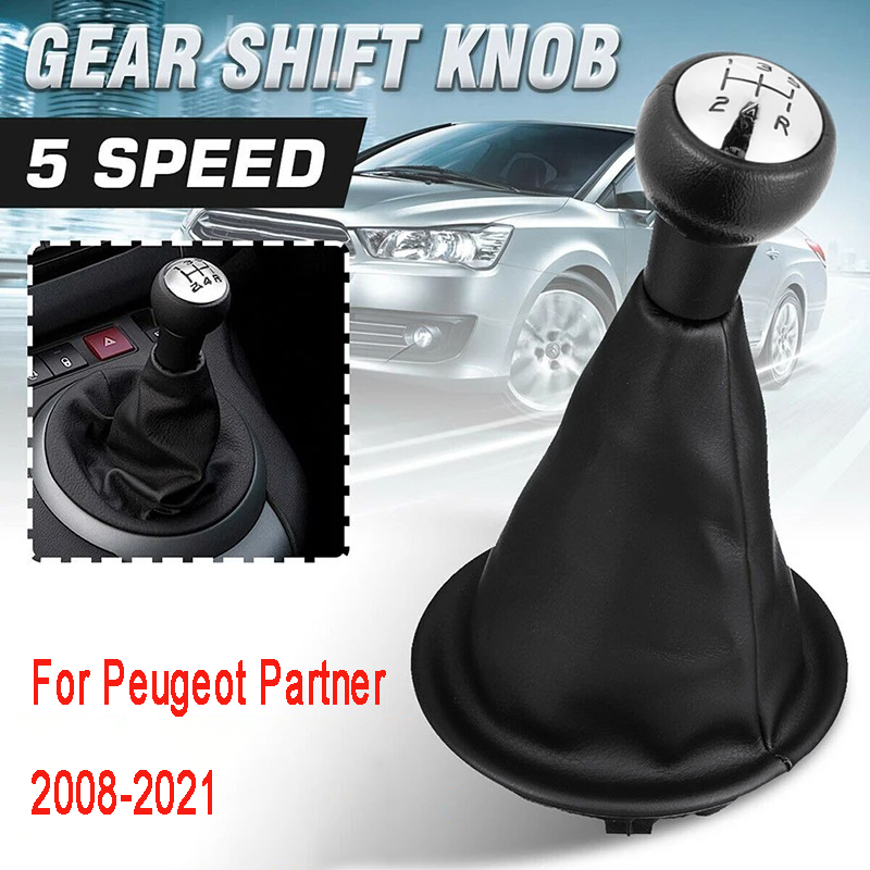 สําหรับPeugeot Partner 2008-2021 Citroen Berlingo III MK3 เกียร์รถเกียร์Shift Knob Lever Stick Gaiter Boot Cover PUหนังอุปกรณ์เสริม