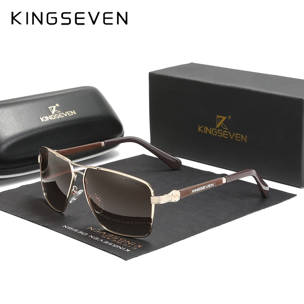 Gafas de sol polarizadas UV400 para hombre de la marca KINGSEVEN, gafas antideslumbrantes para conducir para mujer, gafas informales de lujo