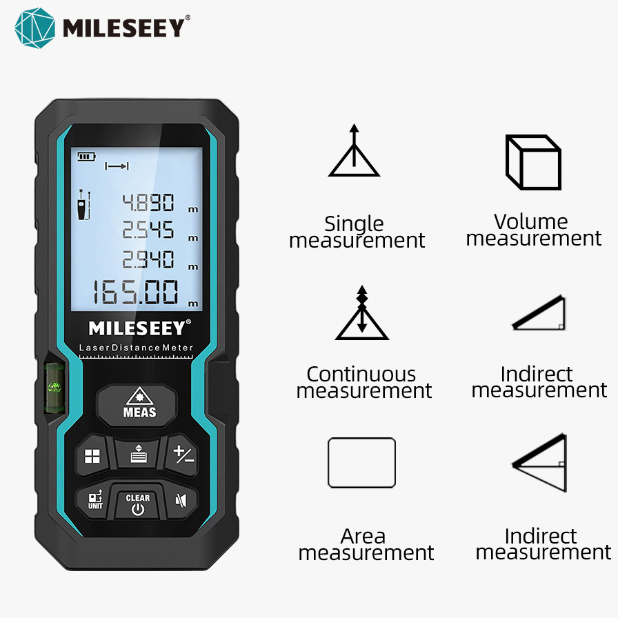 Лазерная рулетка MILESEEY S6, 40 м, 60 м, 80 м, 100 м, лазерный дальномер IP54, электронная линейка, полезный измерительный инст