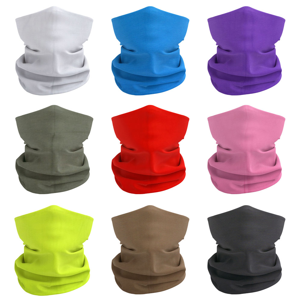 Breathable คอ Gaiters สําหรับผู้ชายผู้หญิงกันฝุ่น Quickdry สีทึบ HeadScarf สําหรับเดินป่าขี่จักรยานตกปลา Face Shield Bandana
