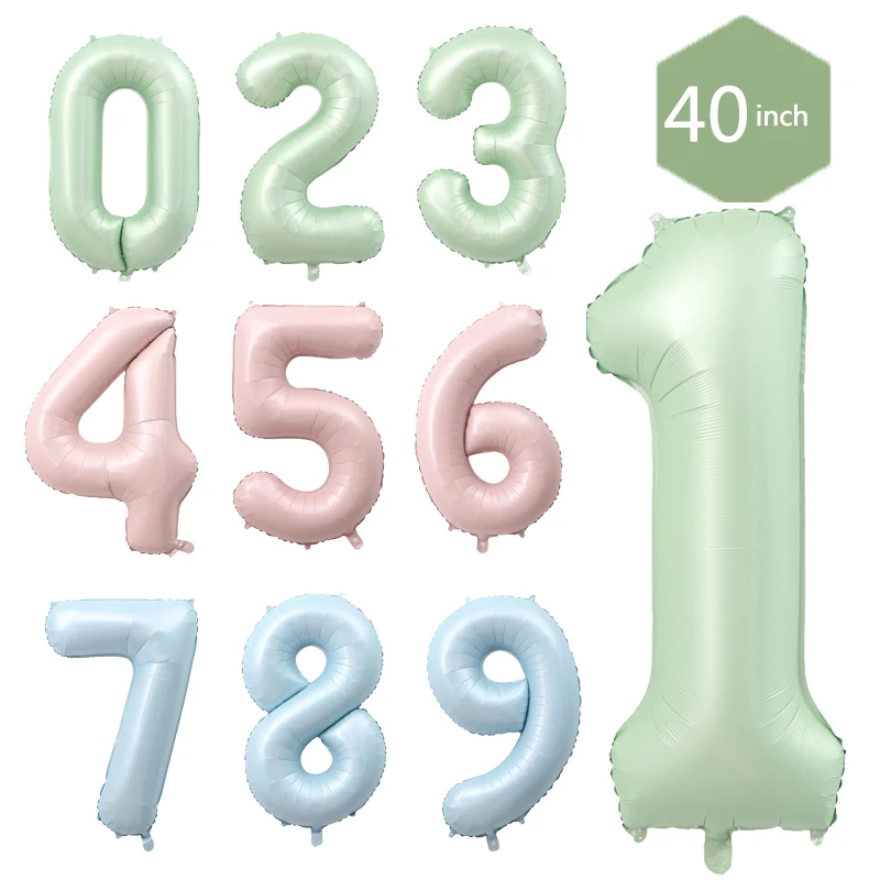 1 Stück Große 40-Zoll Zahlen 1-9 Folienballons für Krone Happy Birthday Ballon Babyparty Deko-Zubehör