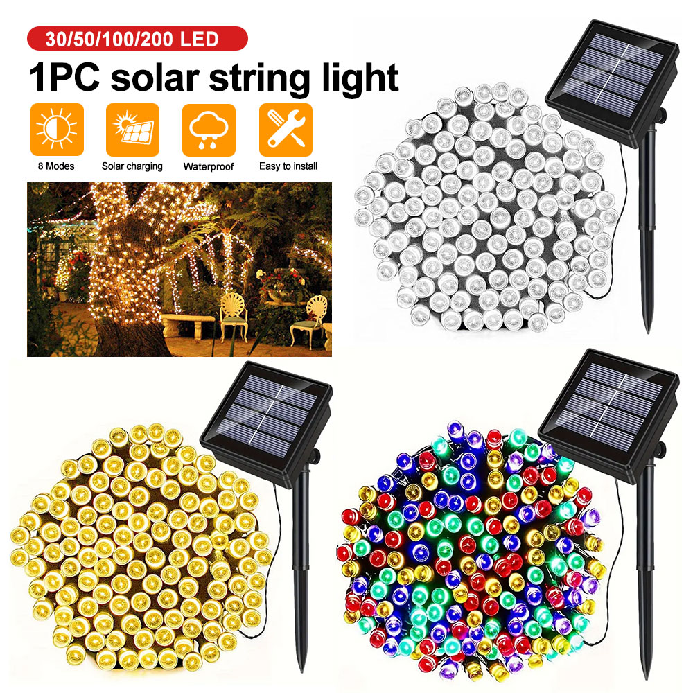 1 Stück 30/50/100/200led Solar Outdoor wasserdichte Stern lichterkette