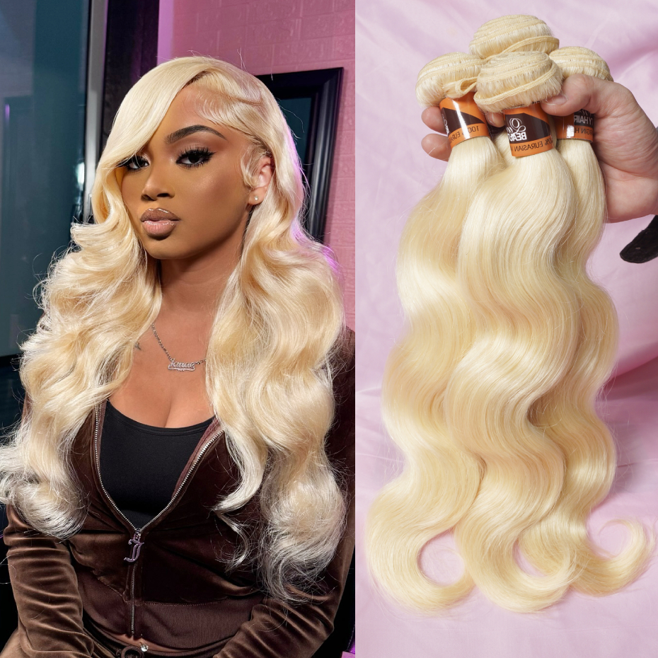 Наборы волос 613 Honey Blonde, 30-40 дюймов, из натуральных человеческих волос Реми, двойная трассировка, перуанские волны, для наращивания