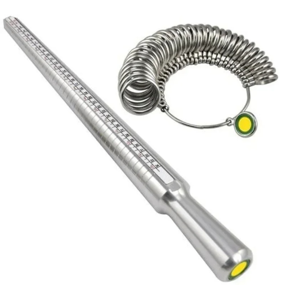 Juego de Herramientas para Medir Anillos de Metal, Mandril, Calibrador de Dedos, Accesorios para Fabricación de Joyería
