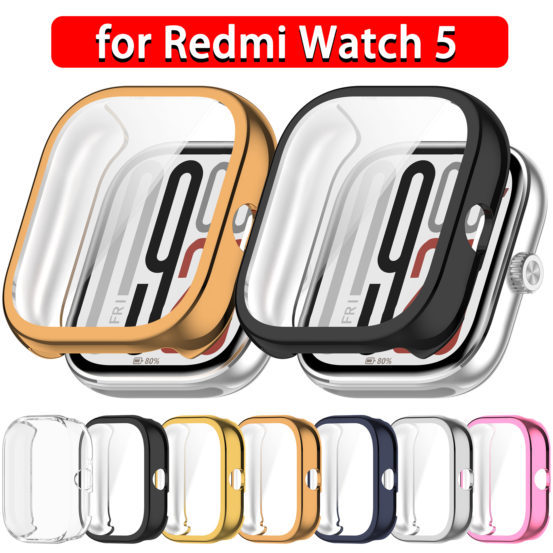 Чехол из ТПУ для Xiaomi Redmi Watch 5, аксессуары, универсальный мягкий бампер, защитная рамка для экрана, чехол для Redmi Watch 5, чехлы
