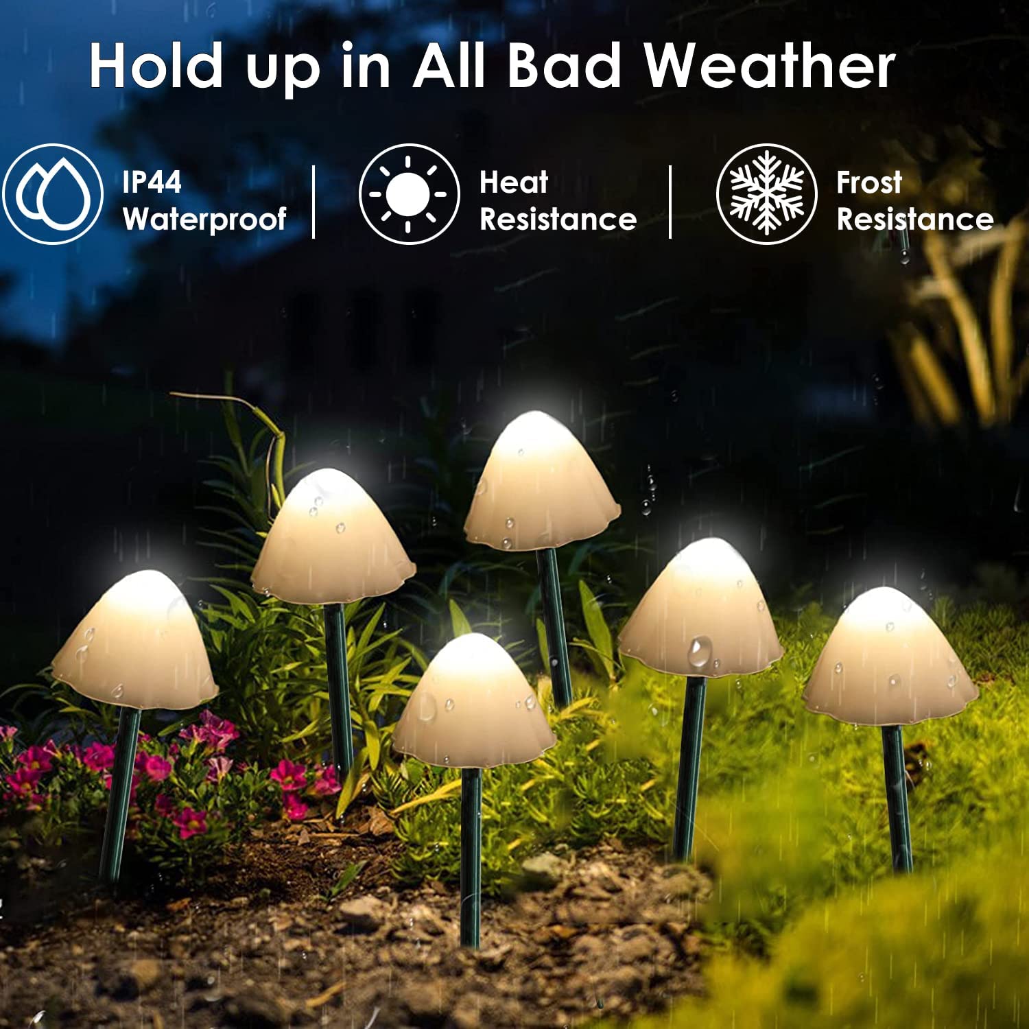 10 LED solaire champignon lumières extérieur étanche décoratif lampadaires pour pelouse jardin Patio noël vacances décoration