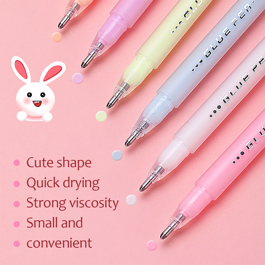 Pen-shaped Handmade Glue Pen Dot Glue Pen Quick-drying Solid Glue Stick Candy Color High Viscosity Students Scrapbook Stationery