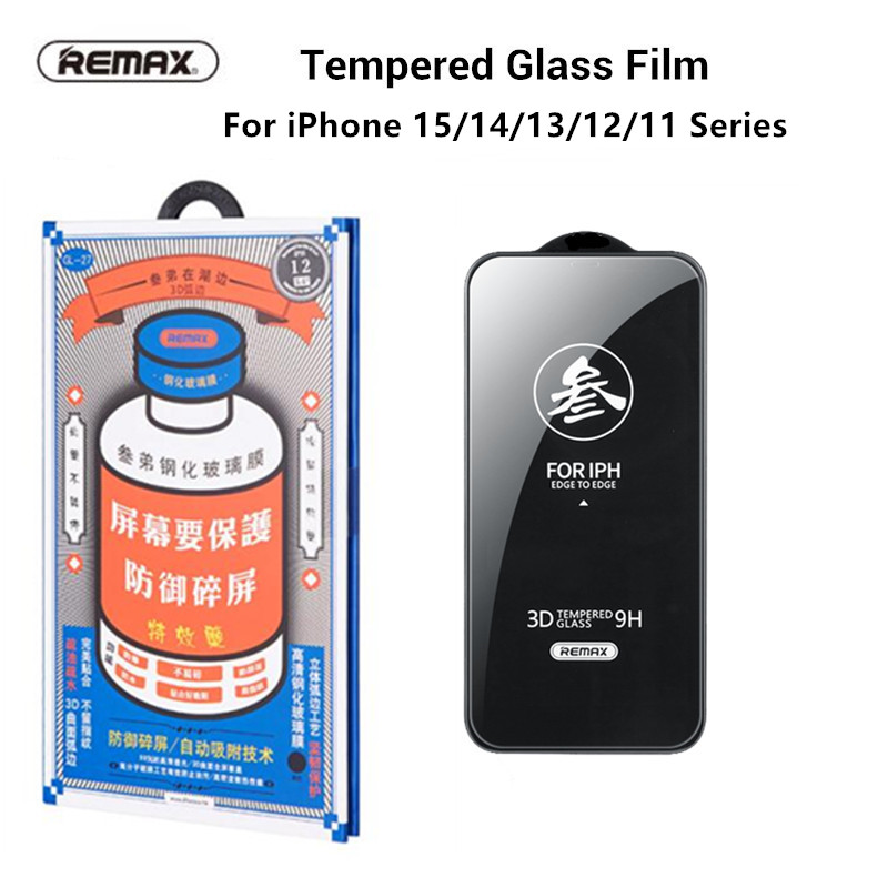 Remax – Film en verre trempé pour iPhone 15, 15Pro Max, iPhone 14, 14Pro, série 13/12, dureté 9H, anti-empreintes digitales, non friable