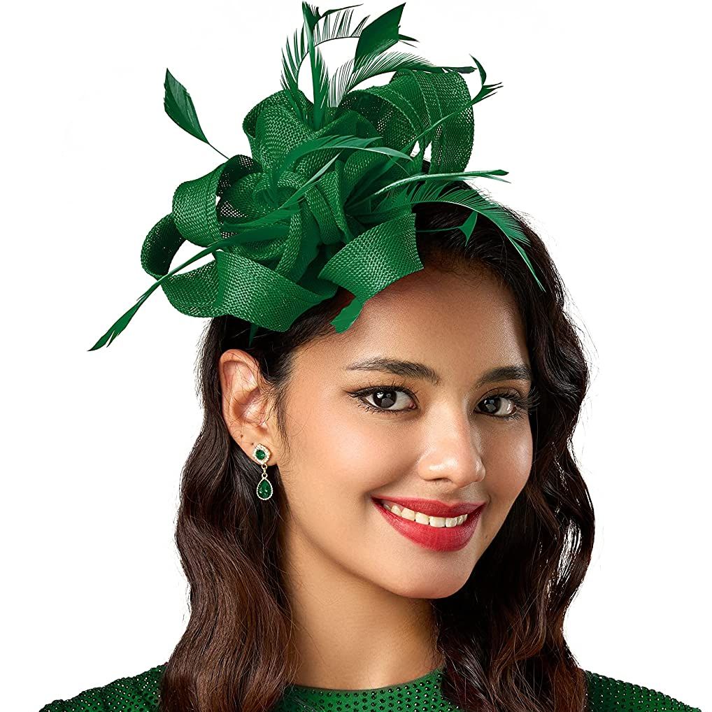 Elegante Damesbloem Fascinators Kentucky Hoofdband Derby Hoed Bruiloft Cocktail Veren Lint Theekransje Fascinator Hoeden