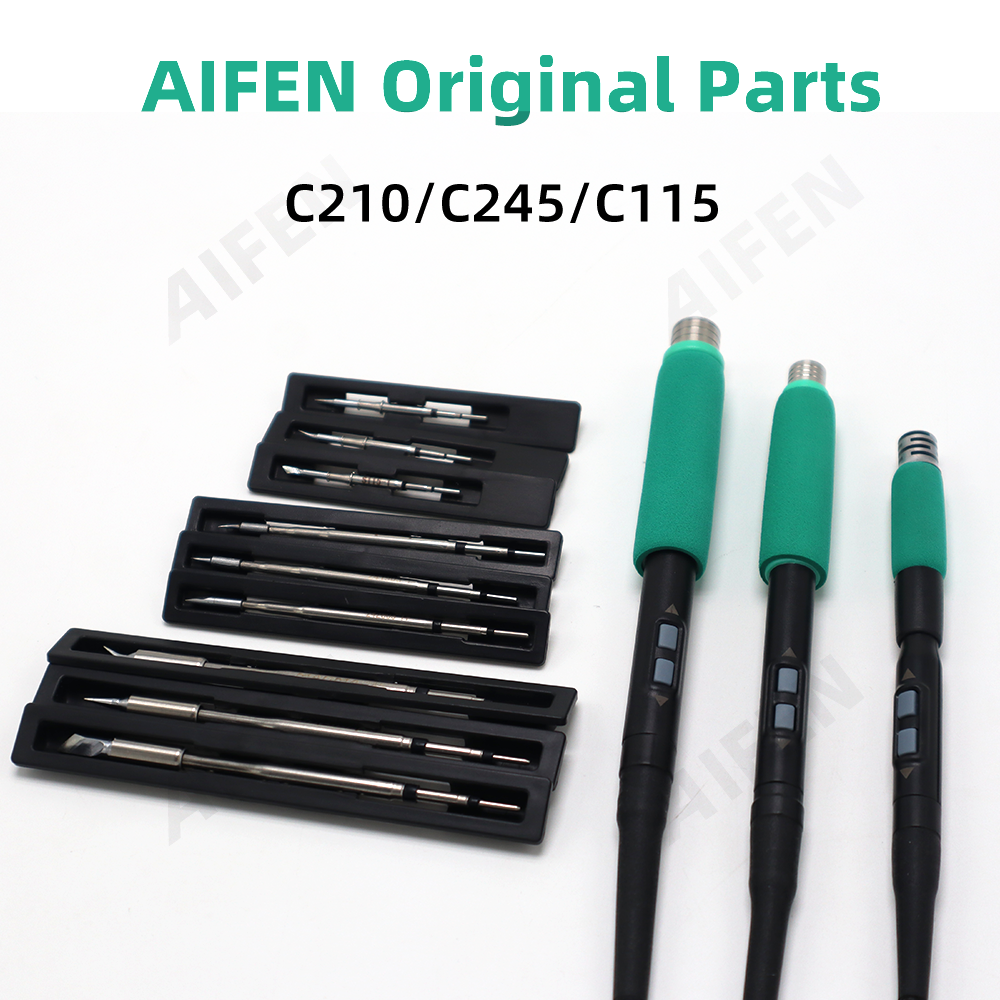 Compatible con JBC Sugon Aifen A9/ A9 Pro/ T21 mango de estación de soldadura C115/C210/C245 herramientas de repuesto de puntas de pistola para soldar