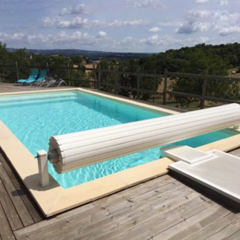 Motorized Retractable Pool Cover Aluminum, Heavy Duty Waterproof Roller Shutter for Commercial & Residential Pool