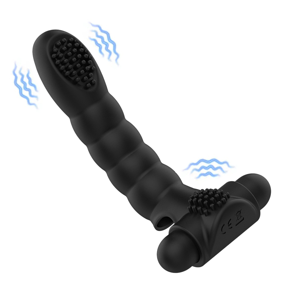 Consolador vibrador con funda para el dedo, masaje de punto G, estimulador de clítoris, juguete sexual para mujeres, masturbador femenino, producto de coqueteo de Vagina