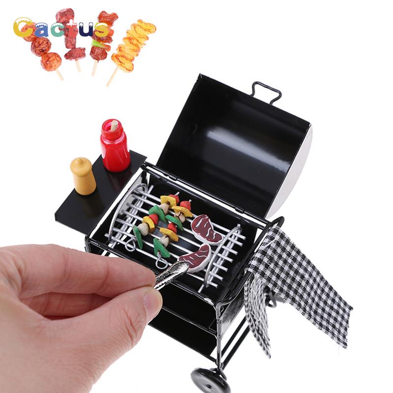 Mini Parrilla de comida para barbacoa, adornos en miniatura para casa de muñecas a escala 1/12, Gadget de cocina, muebles de comida para casa de muñecas, juguete para niños, 1 Juego