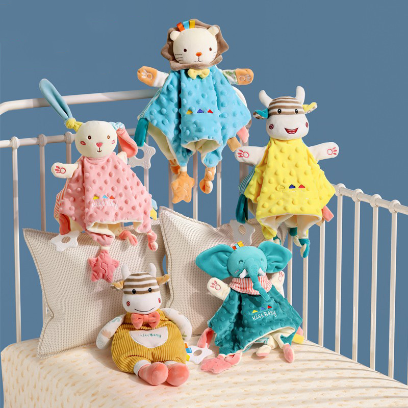 Toalla tranquilizadora para bebé, edredón de conejito suave, juguetes, manta de seguridad suave para bebé, compañero para dormir de dibujos animados, juguete de peluche para bebé