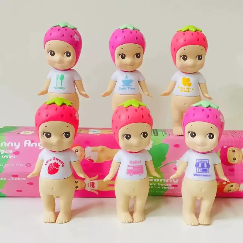 Mysterious Box Cute Cartoon Angel Strawberry Cafe Limited Series Blind Box Pvc Room Desktop Ornament Anime Doll Birthday Gift