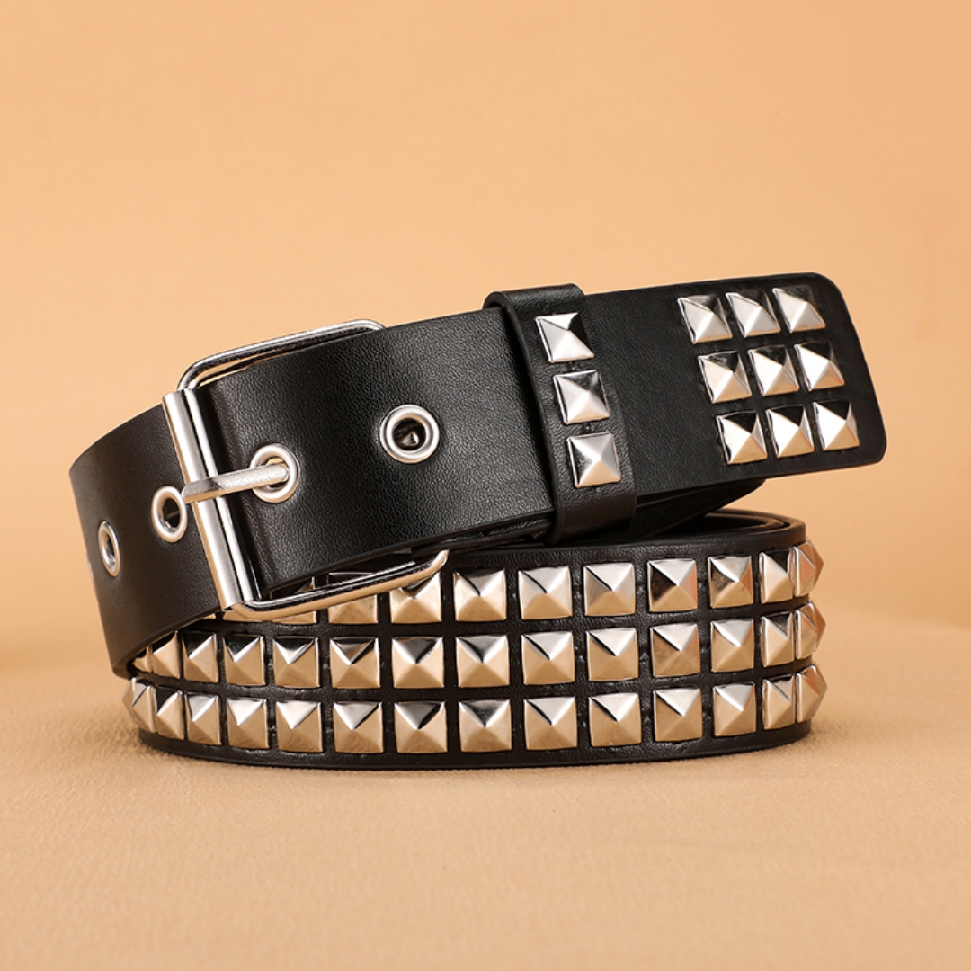 Trend Nit Pasek Ciężki Metalowy Pasek Mężczyźni Kobiety Punk Klub nocny Styl Rock Pasek Jeans Pasek Y2K Pasek Moda Ozdoba Paski damskie