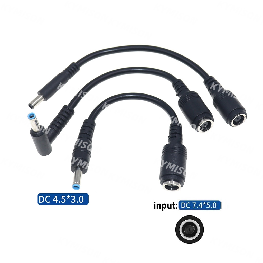 Adaptador hembra de 7,4x5,0mm a macho de 4,5x3,0mm con Pin, adaptador de cargador de corriente CC, conector Convertidor para portátil HP Ultrabook Dell