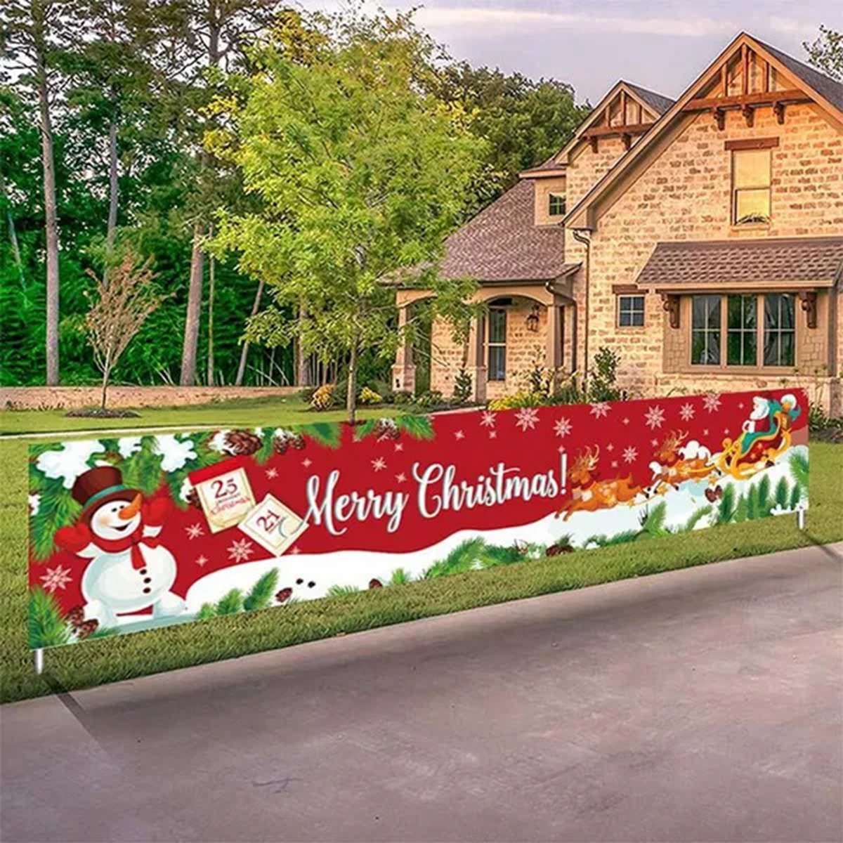 Oxford Stoff Outdoor Banner Frohe Weihnachten Dekor für Zuhause Cristmas Outdoor Dekor Weihnachten Navidad Noel Frohes Neues Jahr