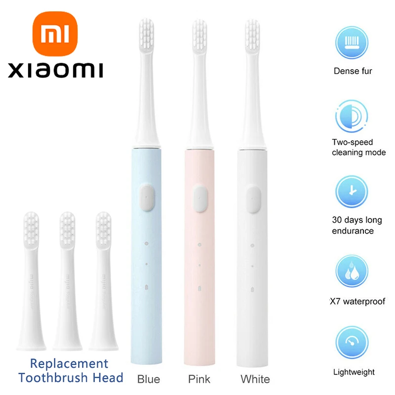 Xiaomi Mijia T100 Sonic электрическая зубная щетка Mi Smart зубная щетка красочная USB перезаряжаемая IPX7 водонепроницаемая для головки зубных щеток