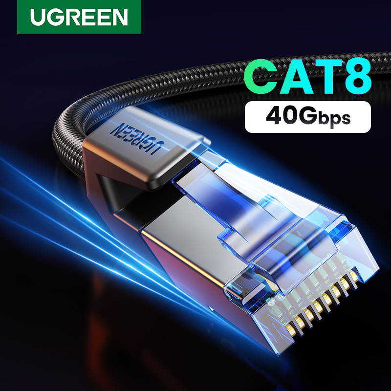 UGREEN CAT 8 Ethernet Cable High Speed Braided 40Gbps 2000MHz Network Lan Cord RJ45 Shielded Indoor for Router PC PS5 Modem Xbox