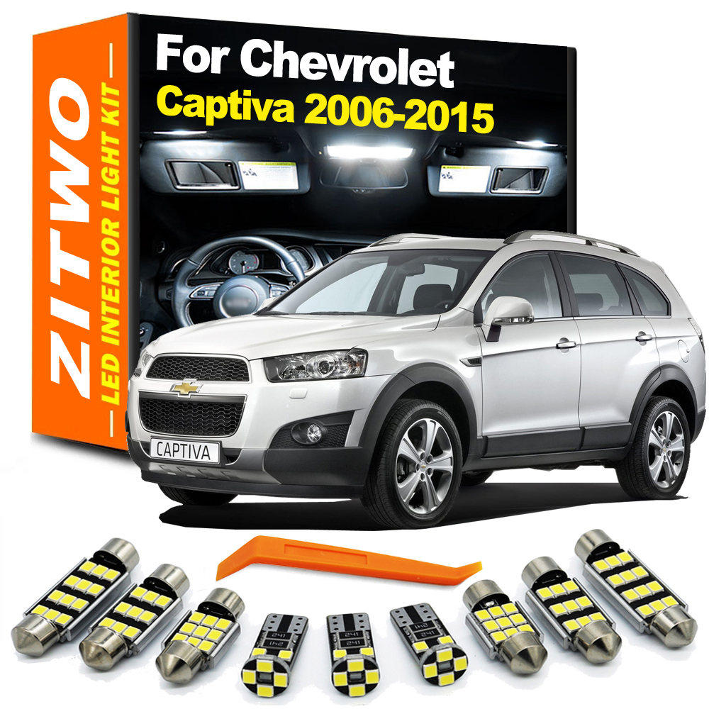 ZITWO Kit di lampadine a LED per interni da 12 pezzi per Chevrolet Chevy Captiva 2006 2007 2008 2009 2010 2011 2012 2013 2014 2015 Parti