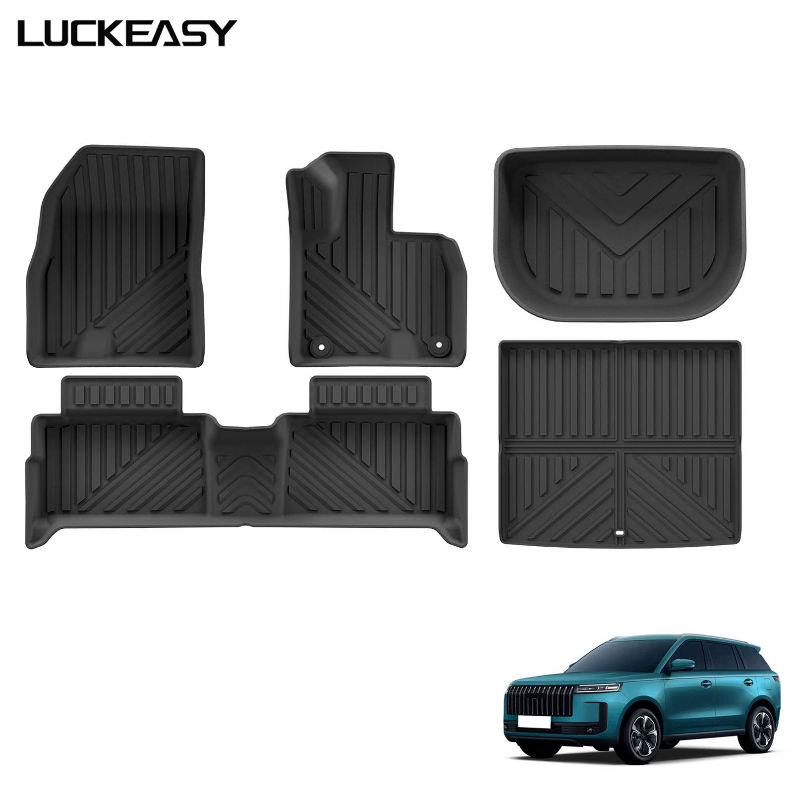 LUCKEASY Всепогодные коврики для пола и багажника (грузовой вкладыш) для Chery Jaecoo 5 EV 2025-2026, аксессуары для интерьера, праворульные