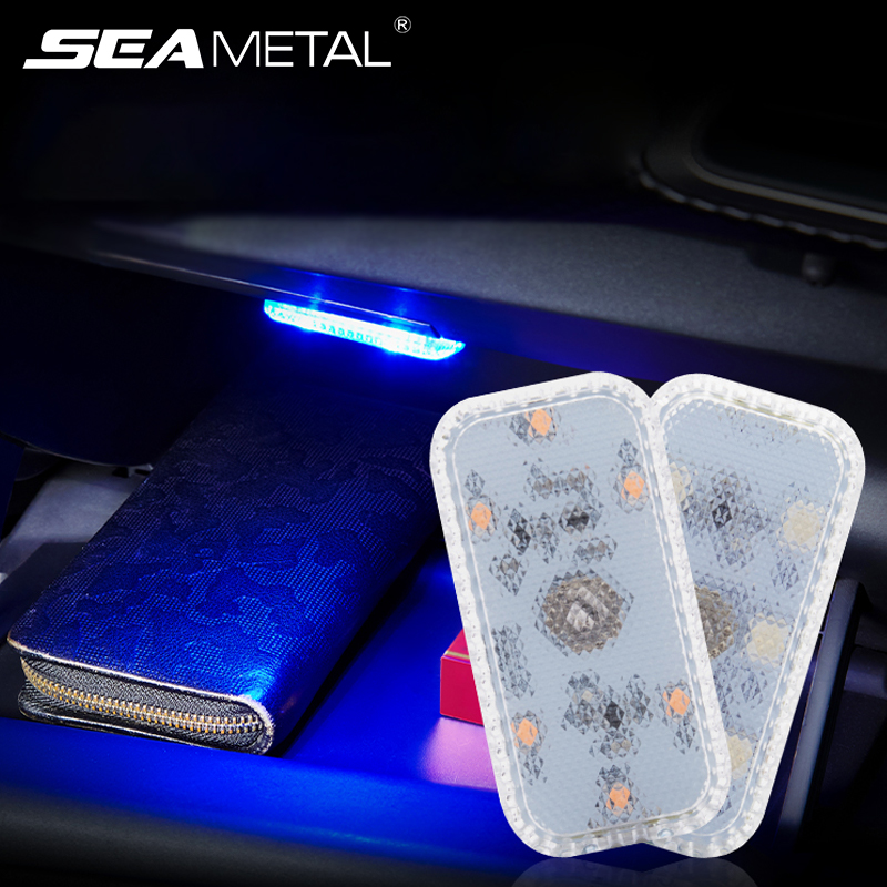 SEAMETAL タッチセンサー LED ランプ 6 LED アンビエントライト車内屋根読書ランプワイヤレス USB 充電式雰囲気ライト