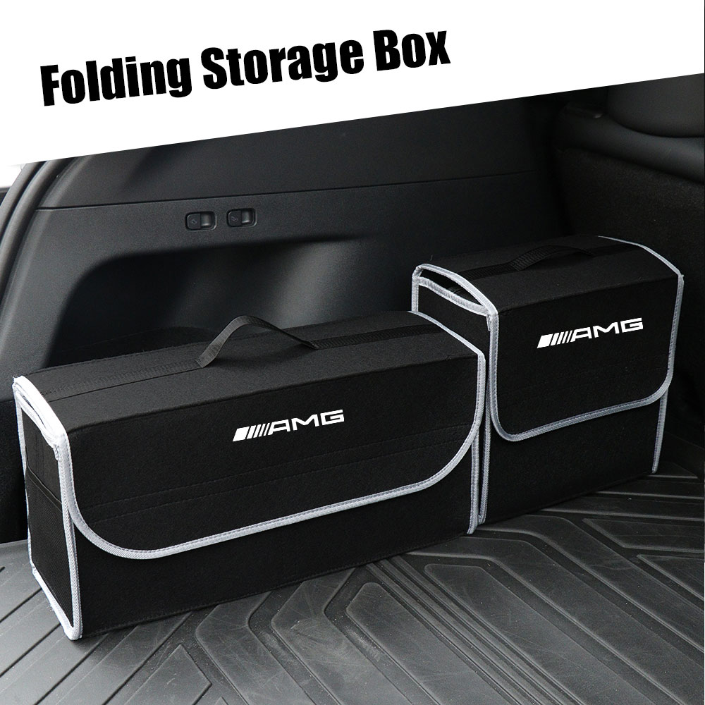 Caja organizadora de maletero de coche, bolsa de almacenamiento plegable de gran capacidad para Mercedes Benz E C G R S clase W176 W204 W212 GLC CLA GLA AMG