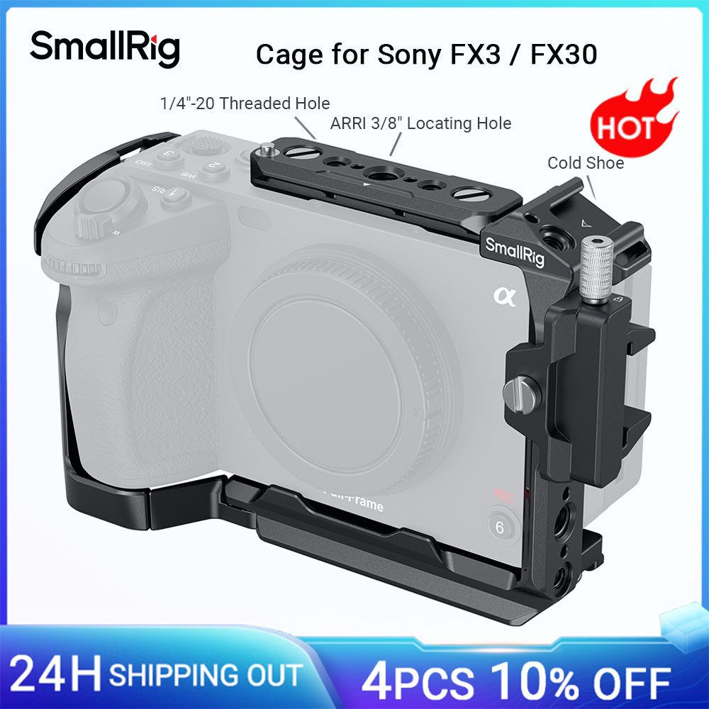 Cage SmallRig pour Sony FX30/FX3, Kit de plate-forme de caméra avec serre-câble, chaussure froide, Rail NATO, accessoires pour micro et lumière 4183