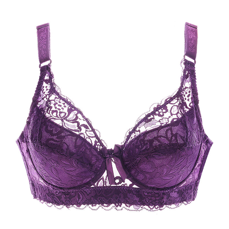 40 90 46 ropa interior más talla grande Top con aros Bh bralette encaje Sexy sujetador de mujer íntimos escote en V profundo sujetador B C D Copa Sujetador de encaje