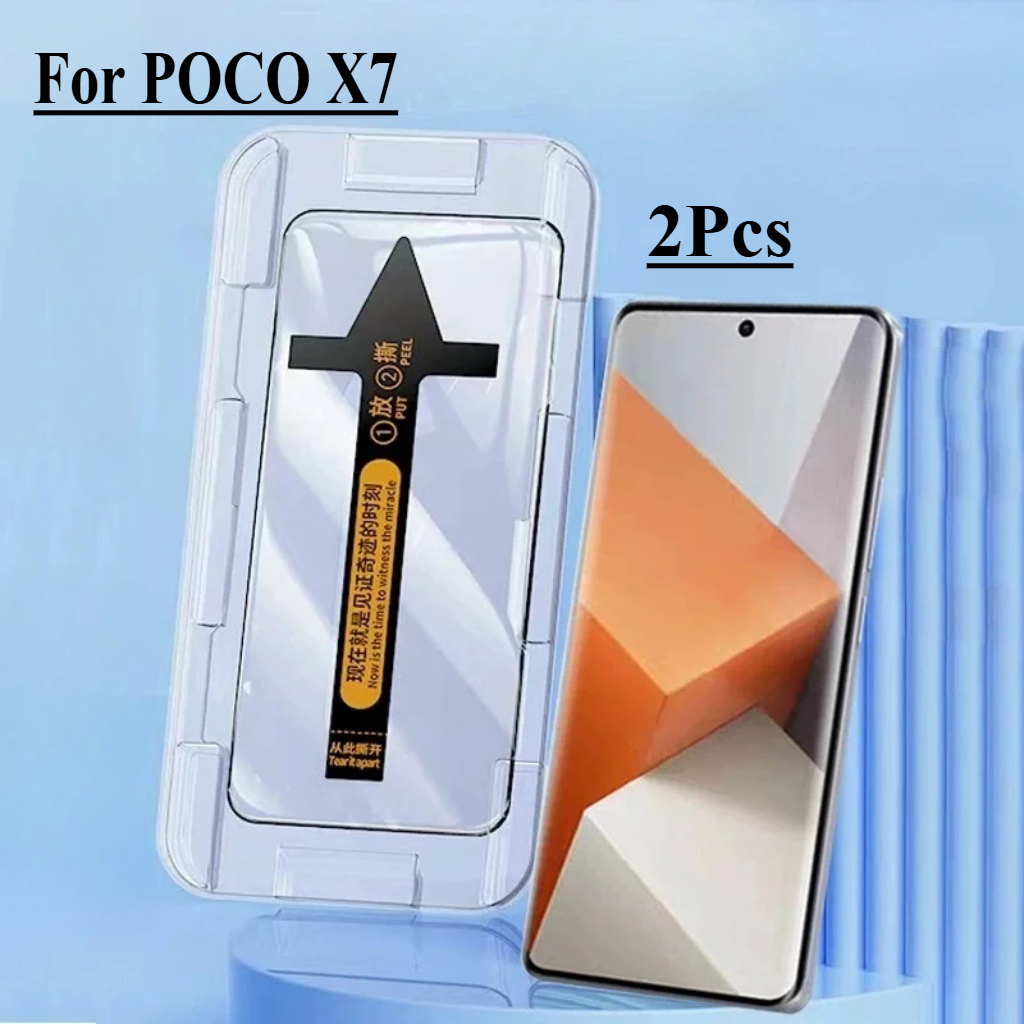 Vetro temperato da 2 pezzi per protezione schermo Xiaomi POCO X7 Poco X7 con strumento di installazione automatico