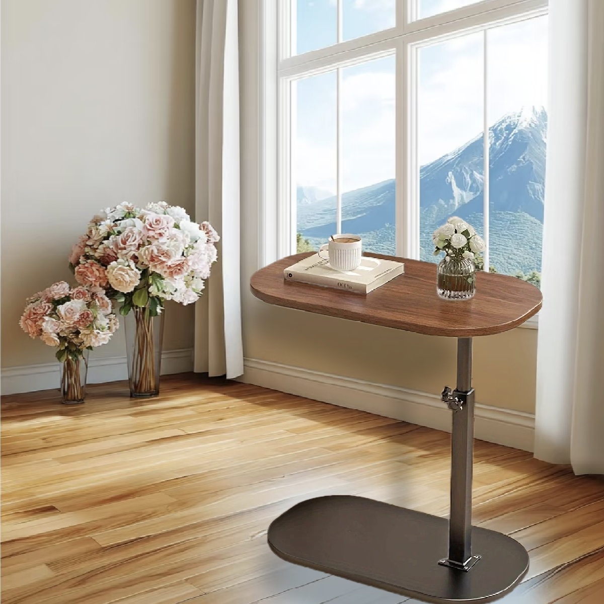 Mesa lateral dobrável ajustável portátil/mesa para laptop, para escritório doméstico, mesa de centro, sofá de cabeceira, área de recepção de escritório, mãe