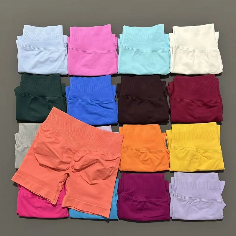 Pantalones cortos de entrenamiento para mujer, pantalones cortos de Yoga de cintura alta con realce de glúteos, ropa deportiva para gimnasio y correr, mallas de gimnasio con realce para mujer