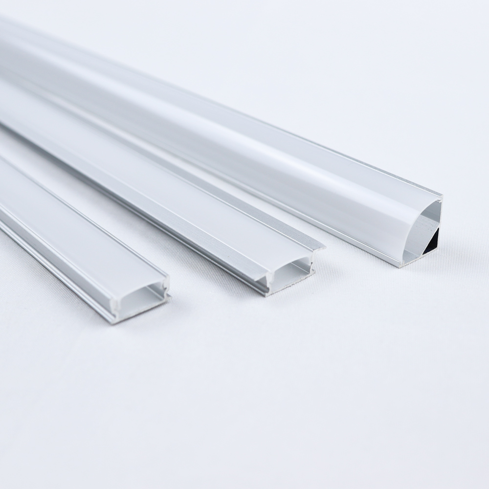 2-35 unids/lote perfil de aluminio LED 0,5 m/unids esquina en forma de U/V/W para 5050 2835 barra de tira LED soporte de canal de lámpara cubierta blanca/negra