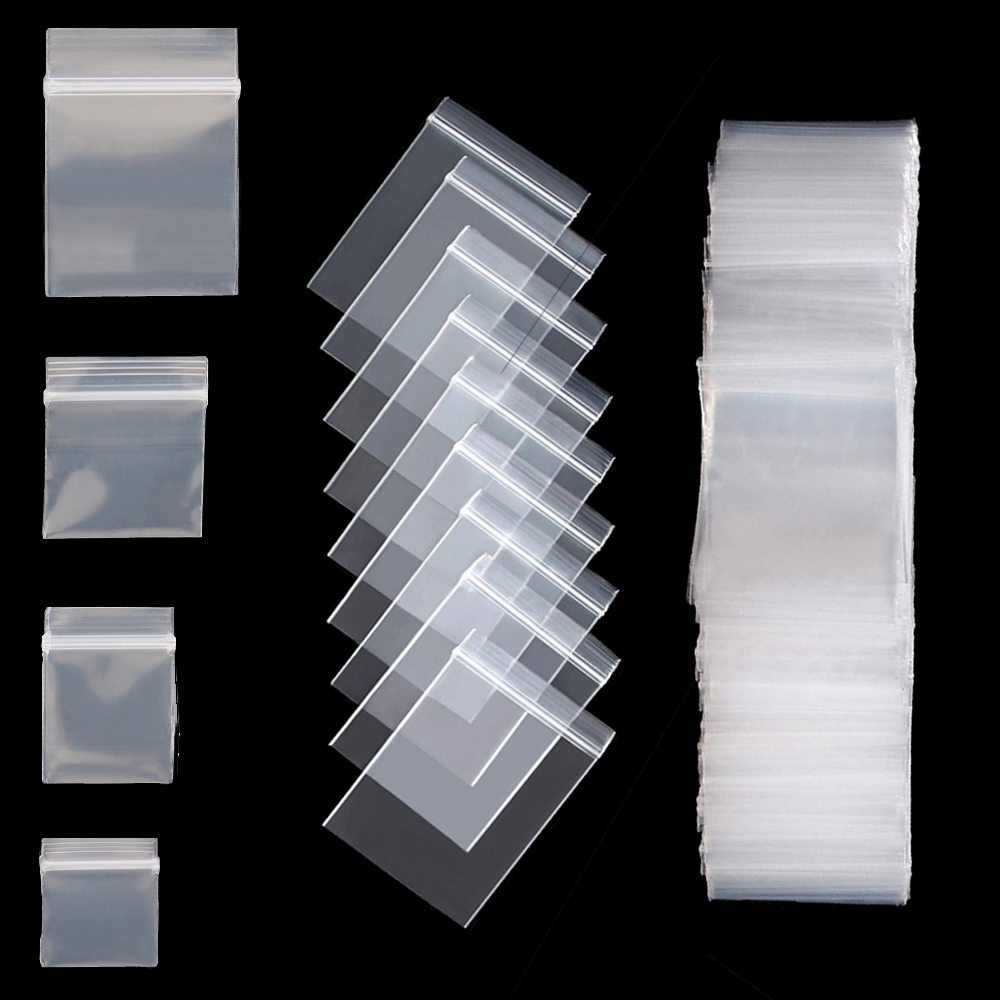 100 ชิ้น 20 สาย Mini Clear Ziplock ถุงพลาสติกสําหรับเครื่องประดับขายปลีกอุปกรณ์เสริมขนาดเล็กธุรกิจบรรจุภัณฑ์อุปกรณ์ Reclosable