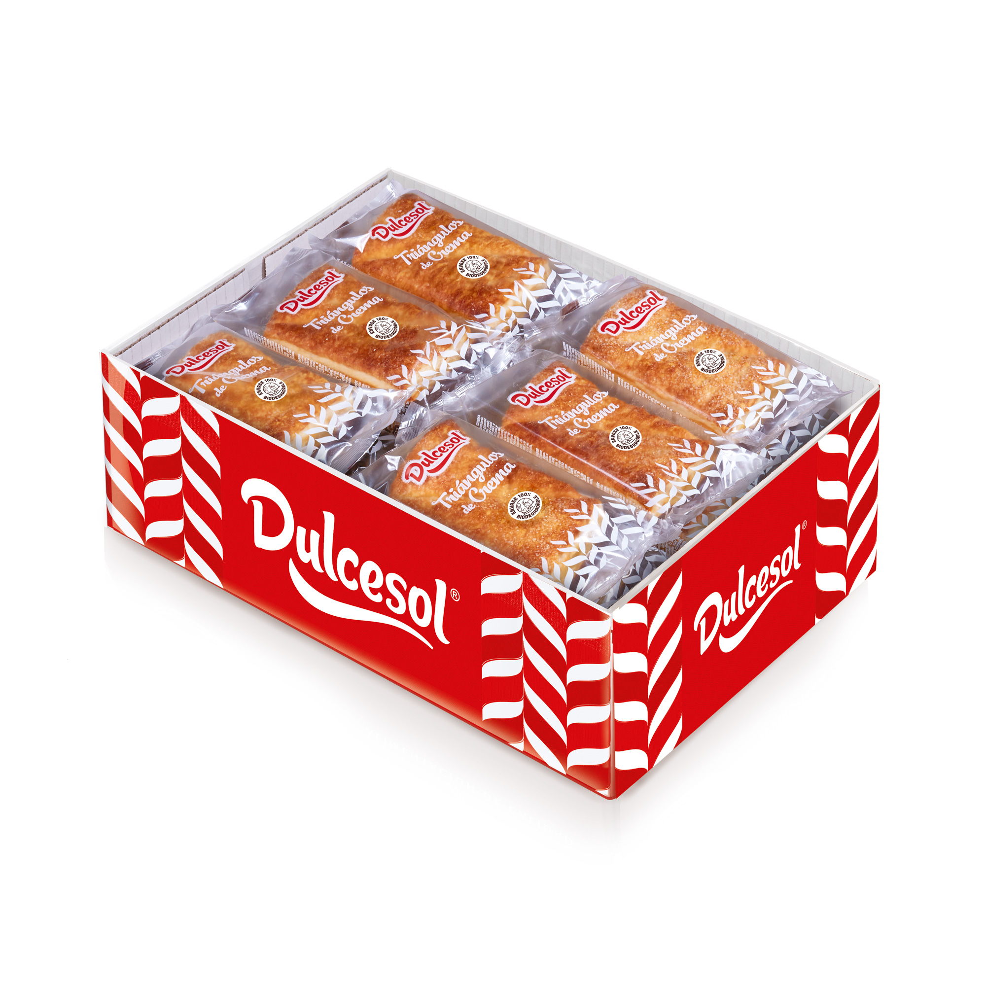 Dulcesol-Puff Triângulos Cheio de Creme ou Angel Hair A caixa tem 2,2 kg