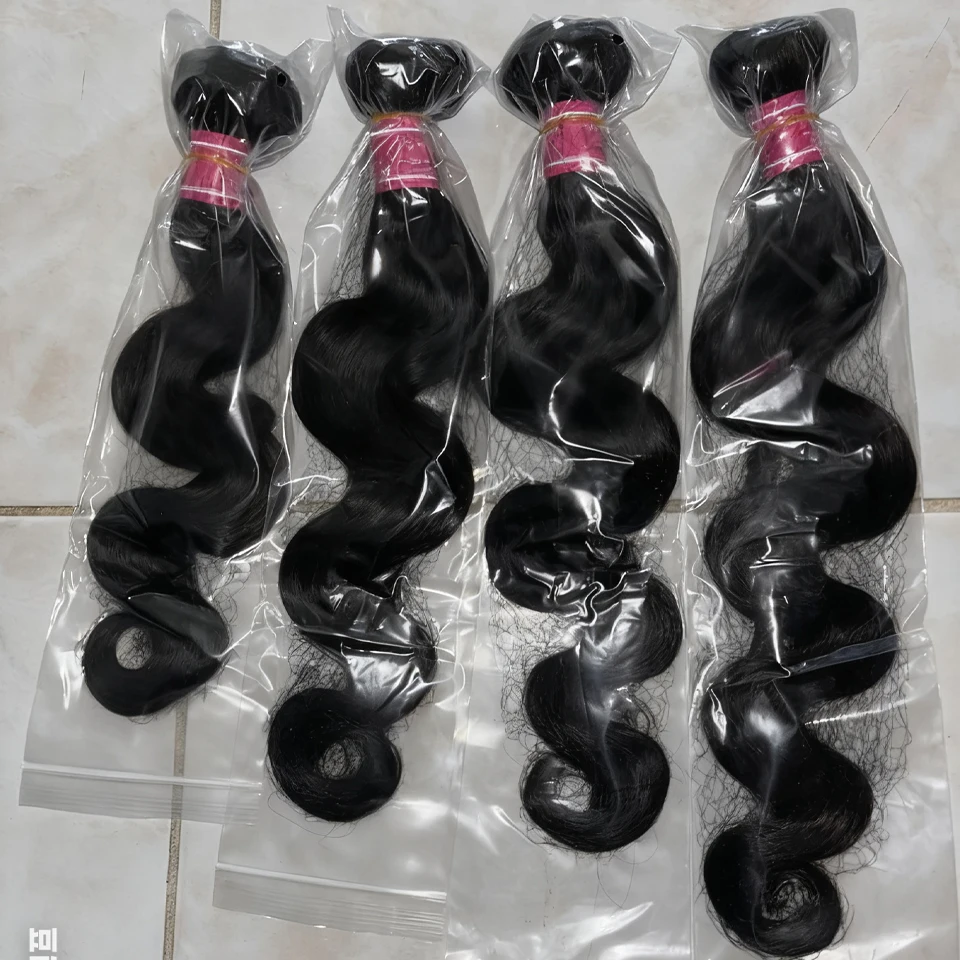 Cabelo Humano Ondulado (Body Wave) 3/4 Pacotes 8-30 Polegadas Cabelo Humano Brasileiro Não Processado Pacotes de Cabelo Cru Extensões de Cabelo para Tecer