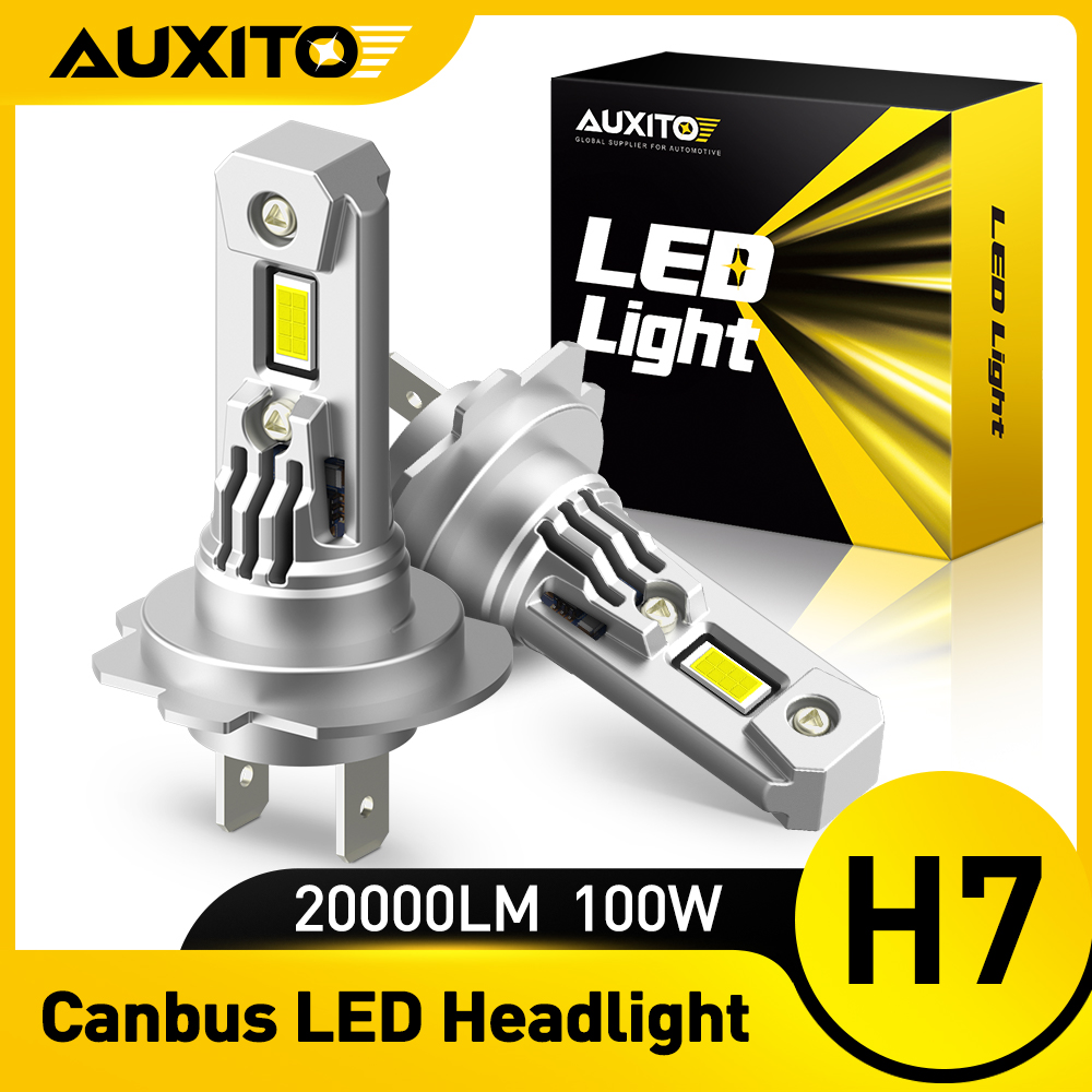 AUXITO 2X 12V H7 phare LED Canbus sans erreur H7 Turbo ampoule LED 360 CSP 100W 20000LM pour Toyota Corolla Honda Hyundai Ford Kia