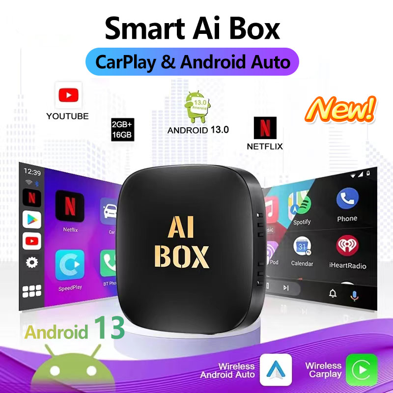 Smart CarPlay Ai Box Android 13 TV Box inalámbrico CarPlay Android Auto tienda de juegos integrada para Netflix YouTube OEM CarPlay Cars