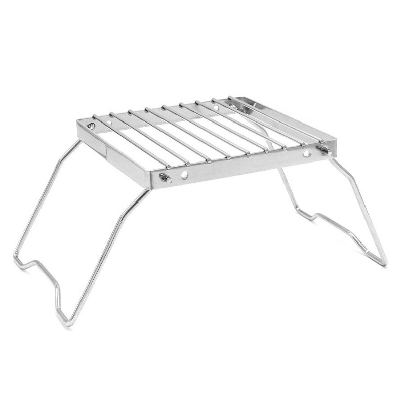 Soporte de estufa de acero inoxidable para exteriores, Mini estante plegable portátil para barbacoa, soporte para olla, bandeja para hornear