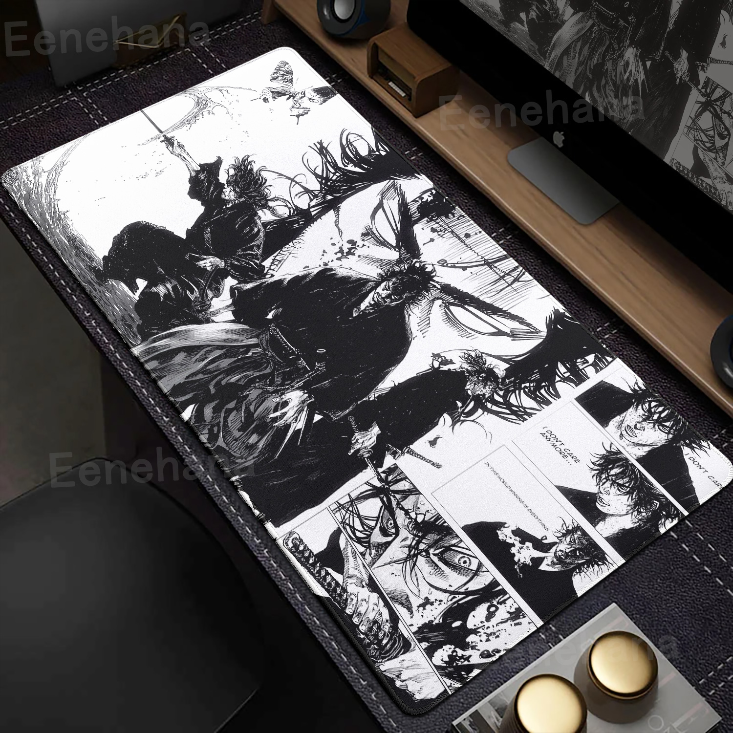 Samurai MousePad Komputer Laptop Wanderer Miyamoto Musashi Podkładka na biurko Xxl Komiks Podkładka pod mysz PC Gamer Pad Akcesoria do gier komputerowych