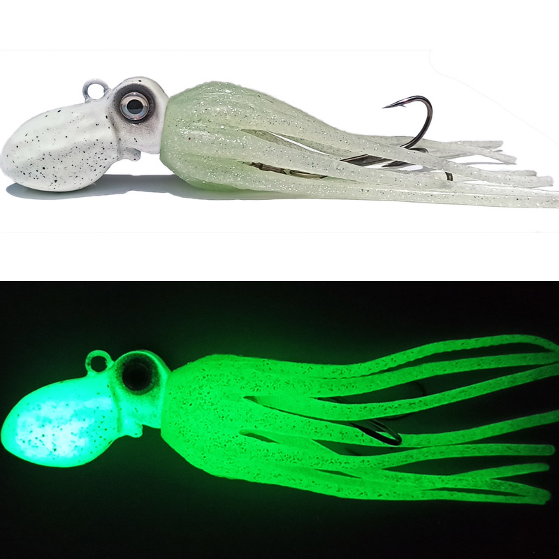 Nieuwe 100G 150G 200G 250G 300G 350G 400G Lichtgevende Glow Jigging Lokken Jig hoofd Met Rok Boot Vissen Game Vissen Zee Jig