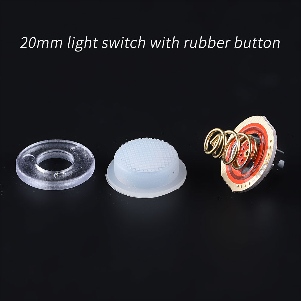 Interruptor de luz de 20mm para comboio m21a m21b m21c m26c l21a l21b s11 s12 s16 s21b s21g lanterna botão de borracha