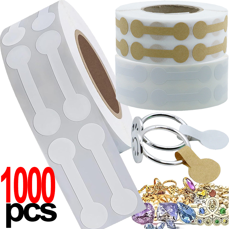 500/1000 pçs etiqueta de preço de jóias portátil marrom auto adesivo barra adesivos diy colar ferramenta anel pulseira expositor embalagem