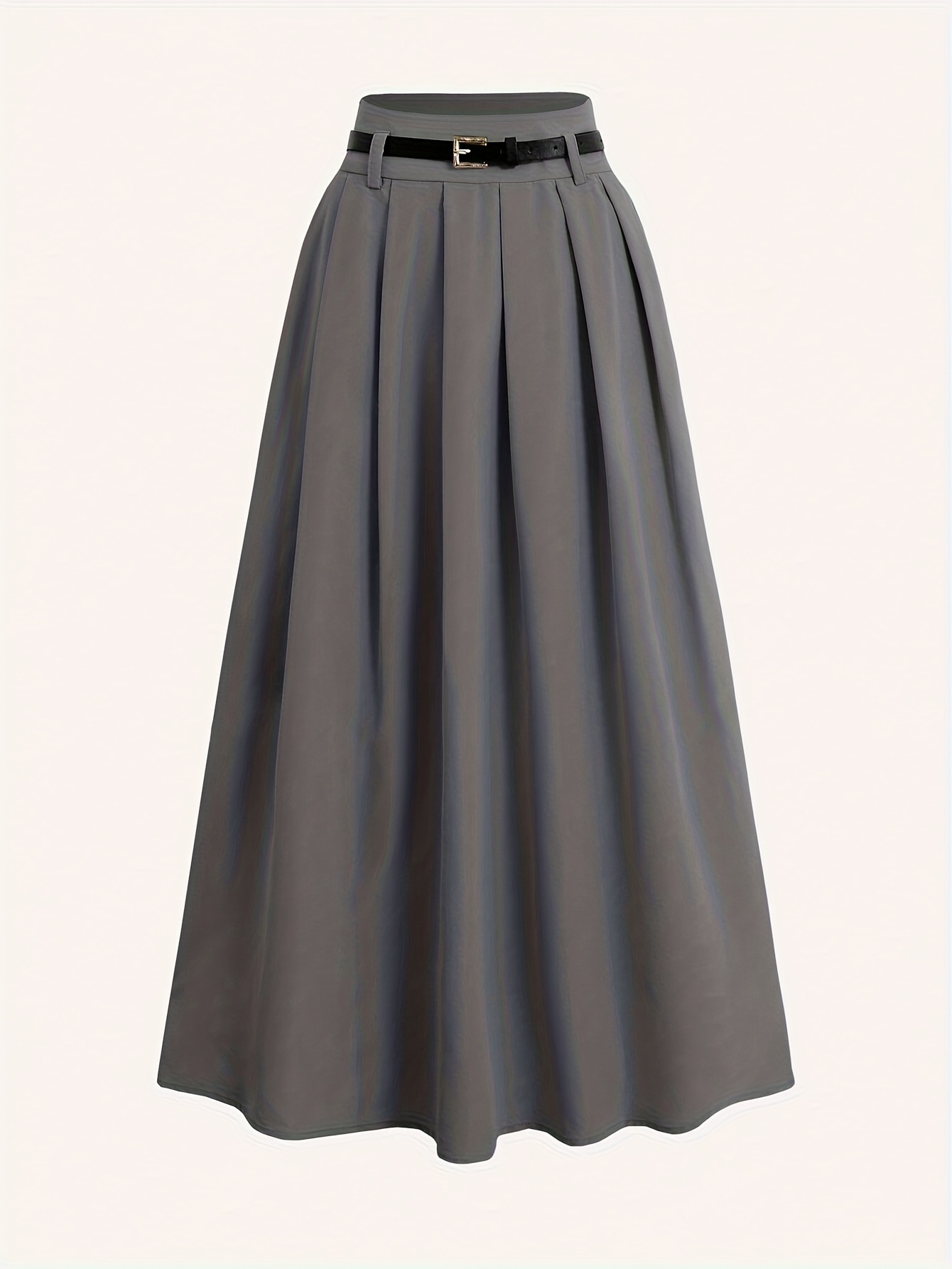 Damesriem in effen kleur, veelzijdig en decoratief, lange geplooide rok met hoge taille, uitlopende rok met hoge taille