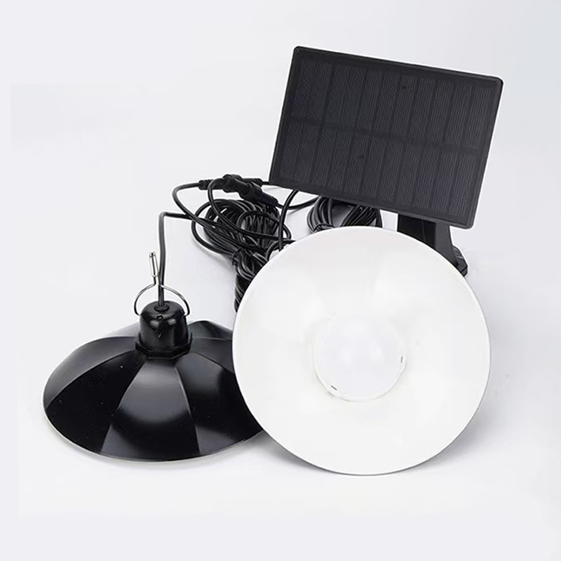 Lampe Led suspendue solaire à Double tête, lumière blanche avec télécommande, lustre pour Camping et jardin en plein air